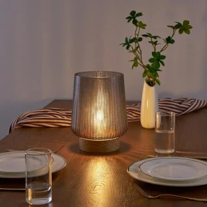 Pauleen Fancy Glamour LED E27 batterie taupe bois^ Lampes Décoratives