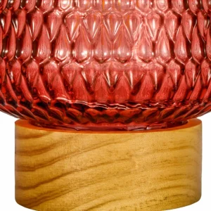 Pauleen Rose Glamour LED E27 pile pied bois^ Lampes Décoratives