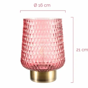 Pauleen Rose Glamour LED E27 pile pied métal^ Lampes Décoratives