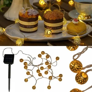 Pauleen Sunshine Glamour guirlande solaire gold^ Lampes Décoratives