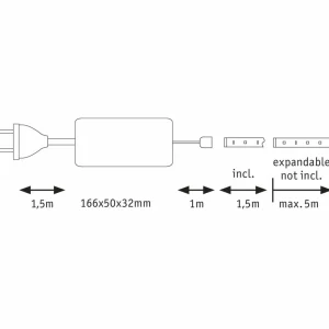 Paulmann MaxLED 1000 IP44 blanc chaud 1,5 m^ Lampes Décoratives