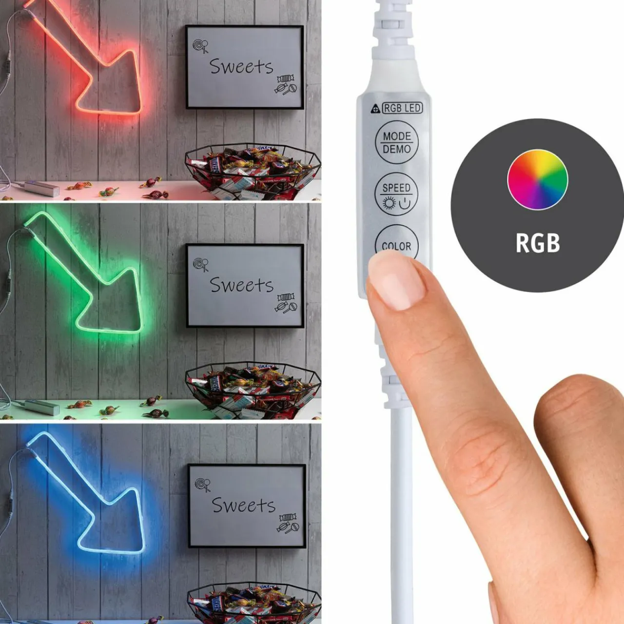 Paulmann Neon Colorflex ruban LED, RVB, USB, 1 m^ Lampes Décoratives