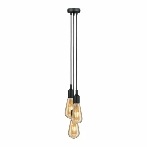 Paulmann Neordic Ketil suspension à 3 lampes noire^ Suspensions D'Extérieur