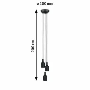 Paulmann Neordic Ketil suspension à 3 lampes noire^ Suspensions D'Extérieur