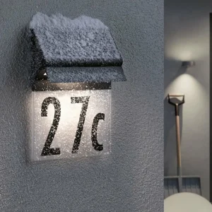Paulmann -numéro de maison solaire Neda en noir^ Boîtes Aux Lettres