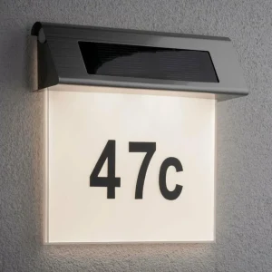 Paulmann numéro maison lumineux solaire LED, IP44^ Boîtes Aux Lettres