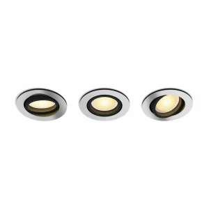Philips Hue Milliskin spot encastré LED 3 pièces rond alu^ Spots Encastrés Connectés