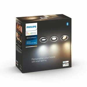 Philips Hue Milliskin spot encastré LED 3 pièces rond alu^ Spots Encastrés Connectés