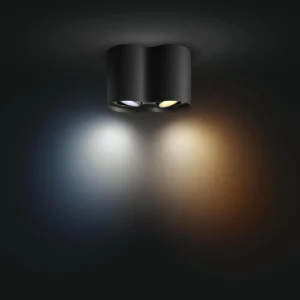 Philips Hue White Ambiance Pillar spot LED à 2 lampes, noir^ Spots Connectés