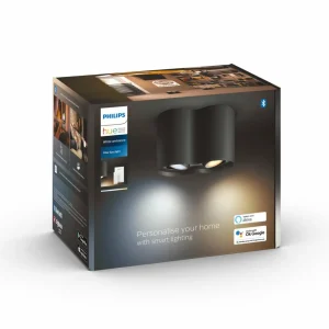 Philips Hue White Ambiance Pillar spot LED à 2 lampes, noir^ Spots Connectés