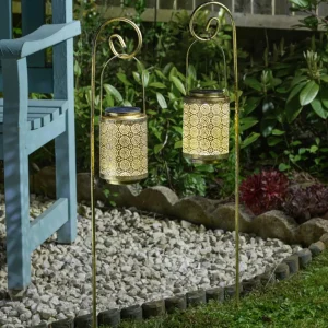 SMART GARDEN Piquet de terre solaire à LED Rabat, set de 2, doré, 86 cm^ Lampes Décoratives