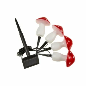 SMART GARDEN Piquet de terre solaire LED Fairy Mushroom, set de 4, rouge/blanc^ Lampes Décoratives