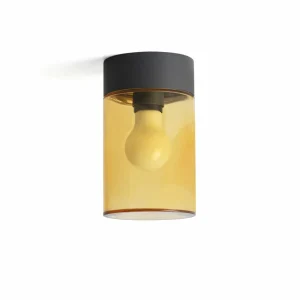 FARO BARCELONA Plafonnier d’extérieur Kila, ambre^ Plafonniers D'Extérieur