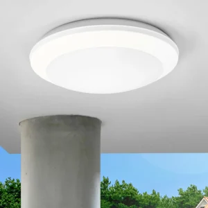 Fumagalli Plafonnier Umerta à détecteur 2xE27, blanc^ Éclairage Extérieur Avec Détecteur