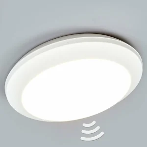 Fumagalli Plafonnier Umerta à détecteur 2xE27, blanc^ Éclairage Extérieur Avec Détecteur