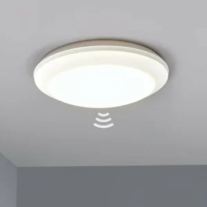 Fumagalli Plafonnier Umerta à détecteur 2xE27, blanc^ Éclairage Extérieur Avec Détecteur