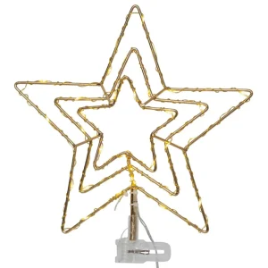 STAR TRADING Pointe de sapin LED Topsy étoile 3D, batterie^ Lumière De Noël