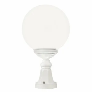 LCD Potelet 1131 avec abat-jour sphérique, blanc^ Potelets Extérieurs