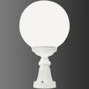 LCD Potelet 1131 avec abat-jour sphérique, blanc^ Potelets Extérieurs