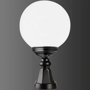 LCD Potelet 1141 avec abat-jour sphérique, noir/blanc^ Potelets Extérieurs