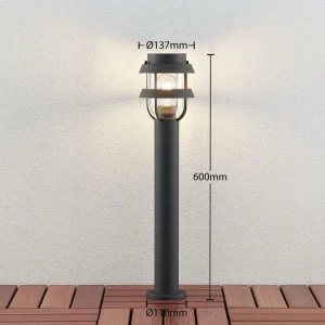 Lindby Potelet Alvaro en gris foncé, 60 cm^ Bornes Éclairage Extérieur