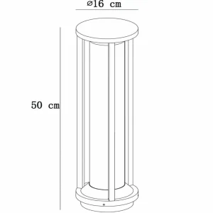 Lucide Potelet Cadix aluminium moulé sous pression 50 cm^ Potelets Extérieurs