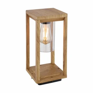 Globo Potelet Candela en aspect bois, hauteur 35 cm^ Potelets Extérieurs