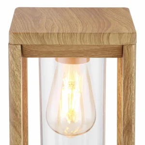 Globo Potelet Candela en aspect bois, hauteur 35 cm^ Potelets Extérieurs
