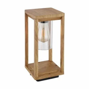 Globo Potelet Candela en aspect bois, hauteur 35 cm^ Potelets Extérieurs
