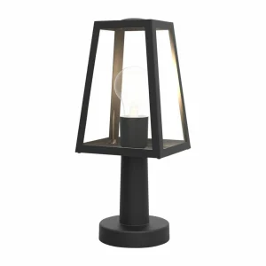 LUTEC Potelet Fia en noir mat avec verre transparent^ Potelets Extérieurs