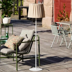 PR Home Lampadaire d'extérieur Agnar, blanc/marron, 140 cm^ Luminaires De Terrasse