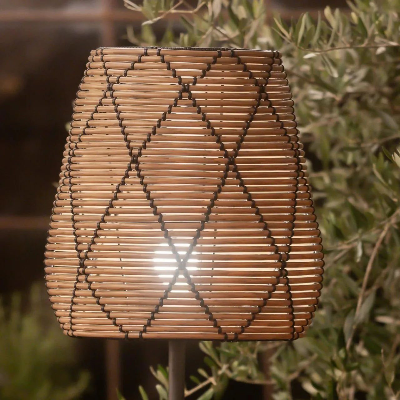 PR Home Lampe de terrasse Agnar Lollo, gris, aspect rotin, 71 cm^ Luminaires De Terrasse