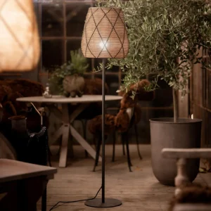 PR Home Lampe de terrasse Agnar Lollo, gris, aspect rotin, 154cm^ Luminaires De Terrasse