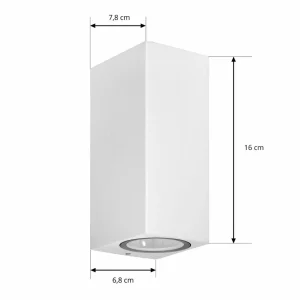 PRIOS applique d'extérieur Tetje, blanc, angulaire, 16 cm, set de 4 pièces^ Appliques Murales Extérieures