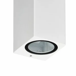 PRIOS applique d'extérieur Tetje, blanc, angulaire, 16 cm, set de 4 pièces^ Appliques Murales Extérieures
