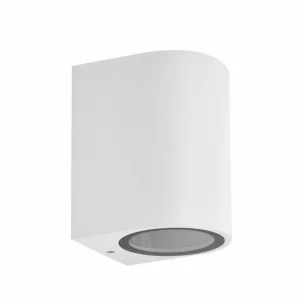 PRIOS applique d'extérieur Tetje, blanc, rond, 10 cm, set de 4 pièces^ Appliques Murales Extérieures