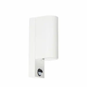 PRIOS applique d'extérieur Tetje, blanc, rond, capteur, lot de 2^ Appliques D'Extérieur Avec Détecteur