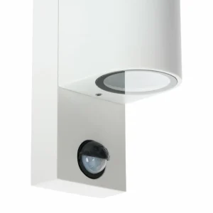 PRIOS applique d'extérieur Tetje, blanc, rond, capteur, lot de 2^ Appliques D'Extérieur Avec Détecteur