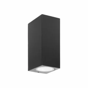 PRIOS applique d'extérieur Tetje, noir, angulaire, 16 cm, set de 4 pièces^ Appliques Murales Extérieures