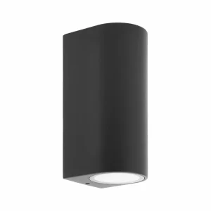 PRIOS applique d'extérieur Tetje, noir, rond, 16 cm, set de 4 pièces^ Appliques Murales Extérieures