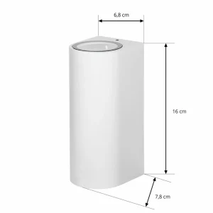 PRIOS applique murale d'extérieur Tetje, blanc, rond, 16 cm, set de 4^ Appliques Murales Extérieures