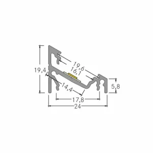 BRUMBERG Profilé d'angle rapporté , longueur 1 mètre, aluminium^ Lampes Décoratives