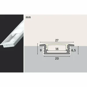 Paulmann Profilé d'encastrement Floor pour rubans LED LED 1m^ Lampes Décoratives