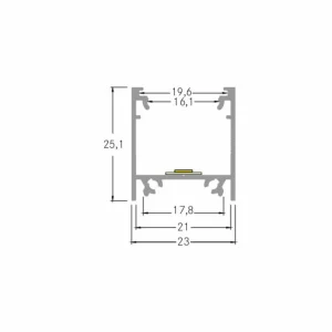 BRUMBERG Profilé d'extension hauteur 25 mm longueur 1 m alu^ Lampes Décoratives
