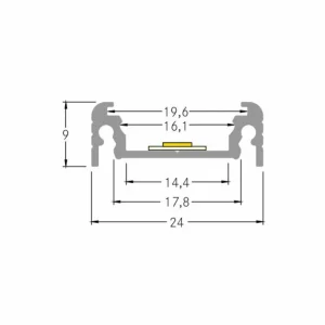 BRUMBERG Profilé d'extension hauteur 9 mm longueur 1 m alu^ Lampes Décoratives