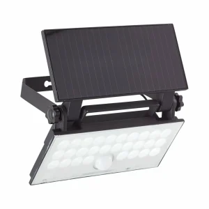 Brilliant Projecteur mural solaire à LED pour l'extérieur Luton Sensor, noir, L 19^ Lampes Solaires Avec Détecteur