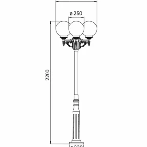 Albert Leuchten Ravissant chandelier blanc-or 163 à 3 lampes^ Lampadaires D'Extérieur