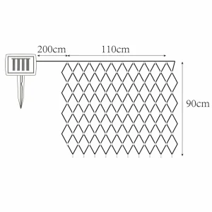Globo Rideau LED solaire IP44 110x90 cm 100 lampes^ Lumière De Noël