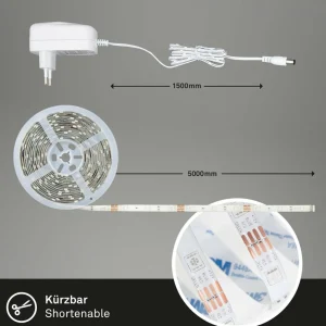 Briloner Ruban RVB LED WiFi, 500 cm, avec télécommande^ Lampes Décoratives
