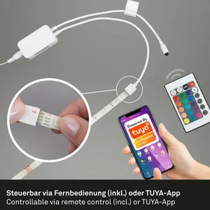 Briloner Ruban RVB LED WiFi, 500 cm, avec télécommande^ Lampes Décoratives